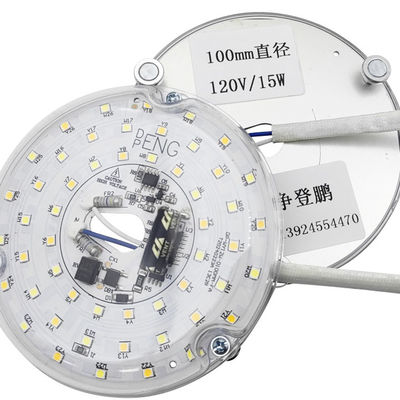 Dia100mm Круглое ПКБ-панель 12w 15w AC 110V 120V 230V 3.93' Retrofit Light Kit For Ceiling Flush Light Ceiling Fan Light Panel Replacement PCB 18W 3000K 6000K 1800LM 120V CRI90 Снижаемая