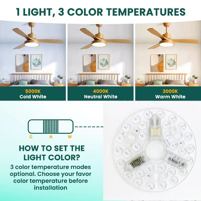 ERP Rosh LED-модули 5CCT 12W/18W/24W DIP Switch Ceiling Light Fan With Witch Power Заменяет светодиодный модуль