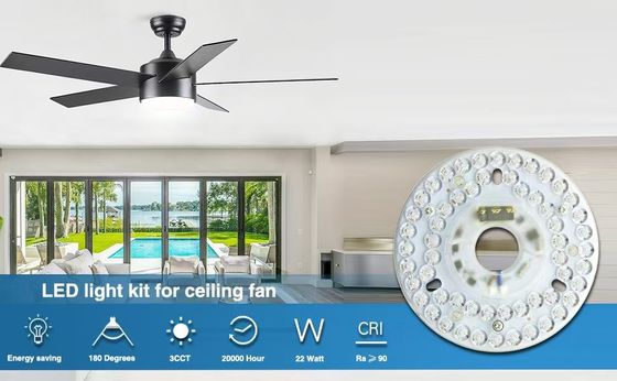 5CCT 18W/24W DIP Switch Ceiling Light Fan With Witch Power Заменяет светодиодный модуль 120V Ceiling Fan Panel Retrofit Kit с модулями DOB