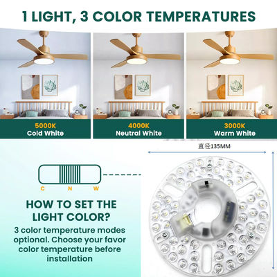 5CCT 18W/24W DIP Switch Ceiling Light Fan With Witch Power Заменяет светодиодный модуль 120V Ceiling Fan Panel Retrofit Kit с модулями DOB