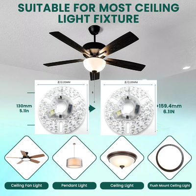 5CCT 18W/24W DIP Switch Ceiling Light Fan With Witch Power Заменяет светодиодный модуль 120V Ceiling Fan Panel Retrofit Kit с модулями DOB