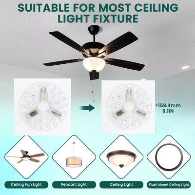 ERP Rosh LED-модули 5CCT 12W/18W/24W DIP Switch Ceiling Light Fan With Witch Power Заменяет светодиодный модуль